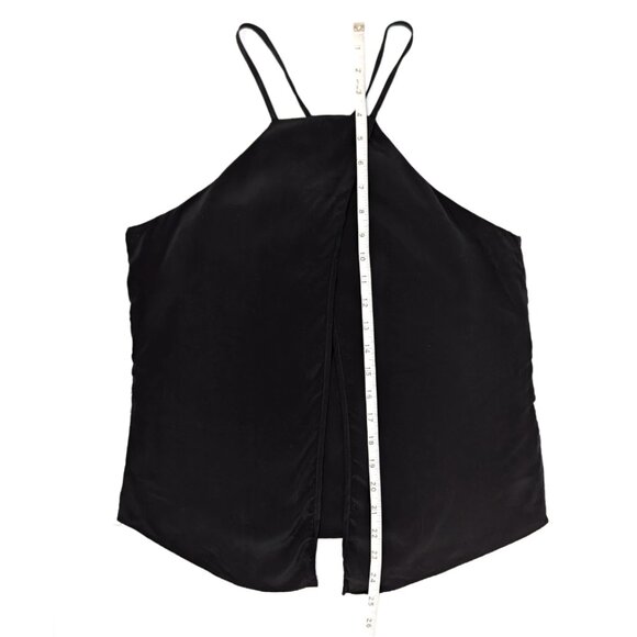 Milly | 100% Silk Crossover Tank in Black | Size 4 - Picture 8 of 11